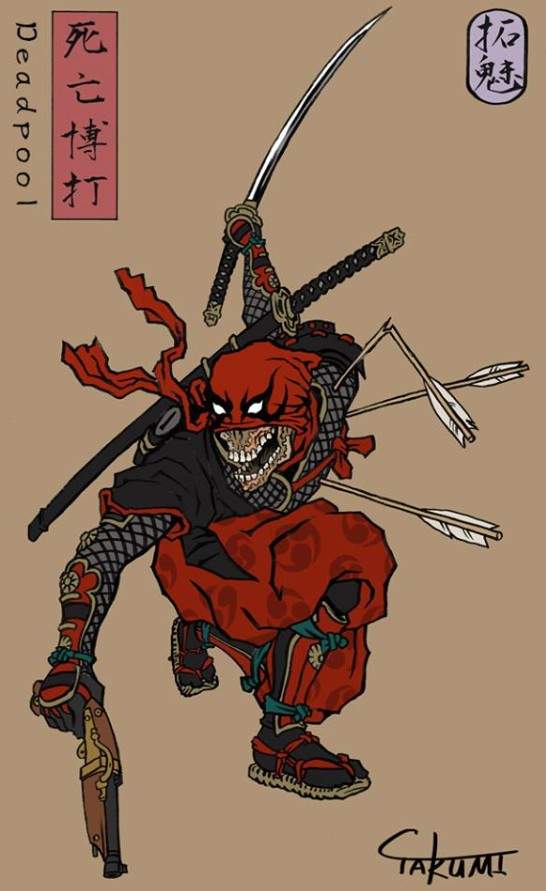 《复仇者联盟4》日系风格插画 浮世绘风格超级英雄酷的有个性