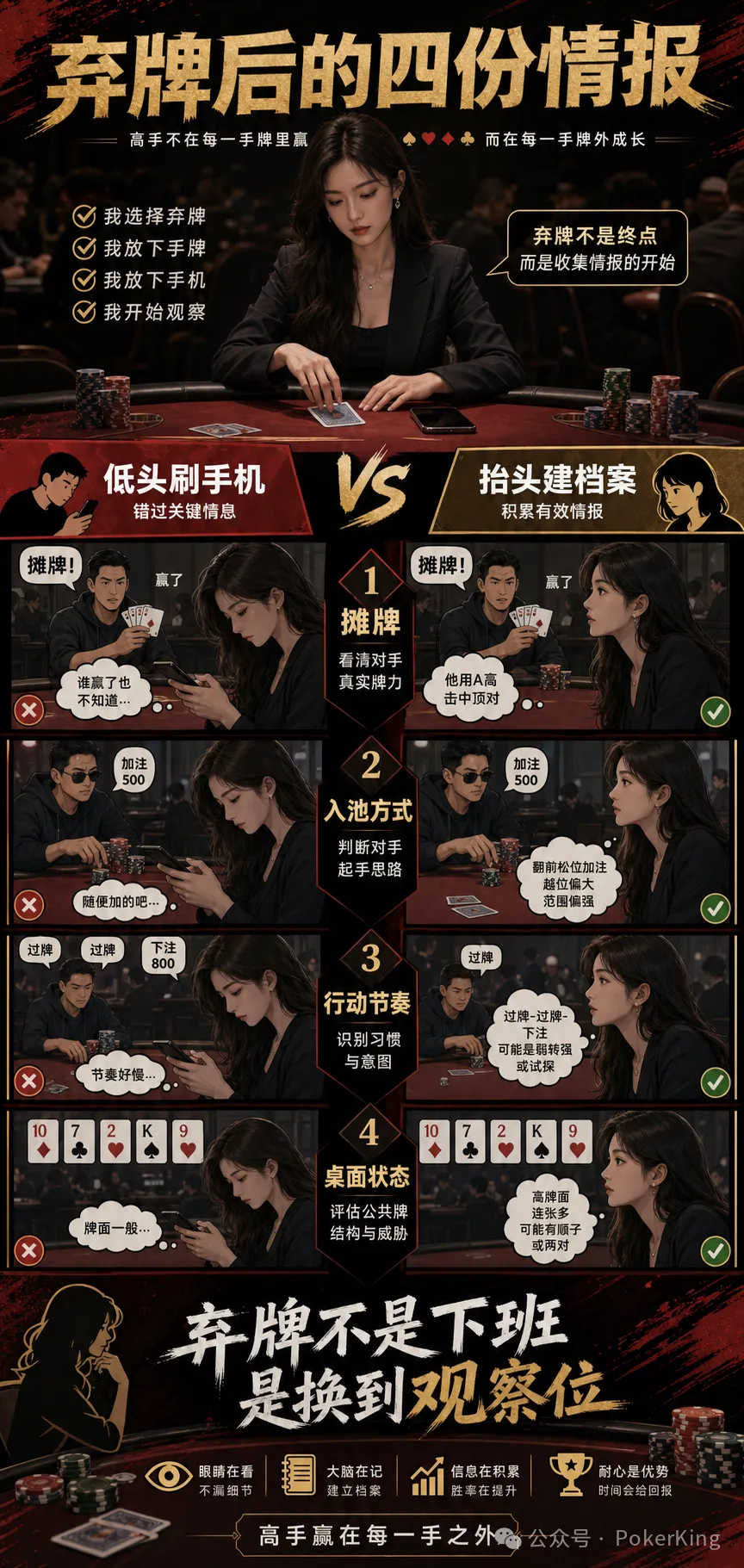 【EV扑克】弃牌后别急着摸手机:四份档案帮你把“发呆时间”变成观察时间
